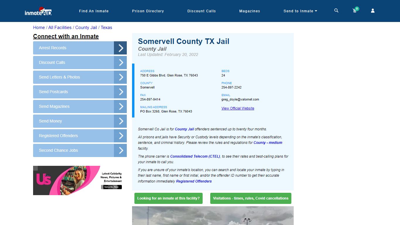Somervell County TX Jail - Inmate Locator - Glen Rose, TX